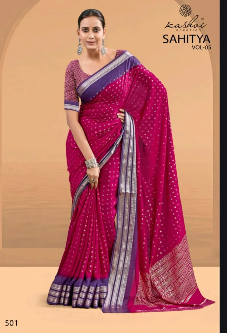 Sahitya Vol 5 By Kashvi Dull Moss Wedding Wear Sarees Wholesale In India
